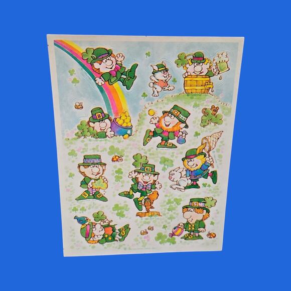 1984 Hallmark St. Patrick's Irish Leprechaun & Mrs. Grossman's Vintage Stickers - Picture 5 of 8